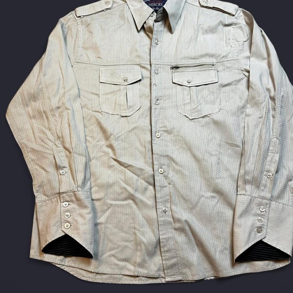 English Heroes punk rock preppy casual button shirt size large‎